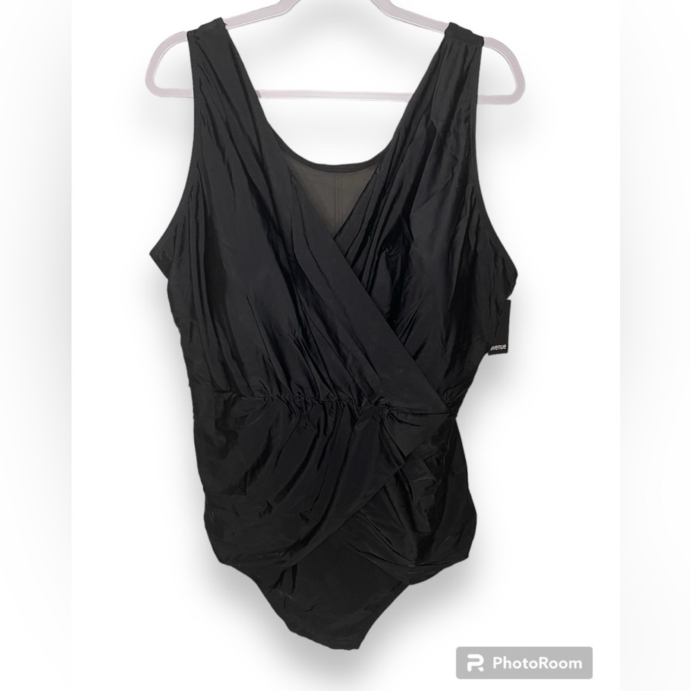 Avenue Faux Wrap Drape Swimsuit Figure Flattering